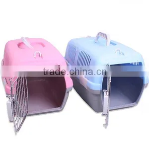 Travel Dog Carrier Made of Plastic and Steel Wire Sturdy and Durable Carrier for Dog or Cat thumbnail-1