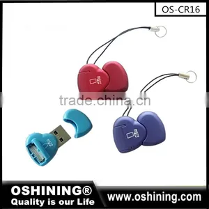 Promotion Cheap Usb 2.0 Heart Single Slot TF Card Reader(OS-CR016) thumbnail-1