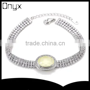 Fashion 925 Sterling Silver Big White AAA Zircon Prong Setting Bracelet thumbnail-1