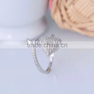 Romantic Cupid's Love Arrow Open Ended Ring With Zircon Silver thumbnail-2
