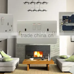 Double UK Socket With Switch White Color Plastic Plate Wall Switched Socket thumbnail-4