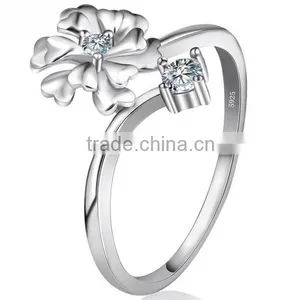 Fashion Jewelry Freshness Style Beautiful Flower Design 925 Sterling Silver Rings thumbnail-2