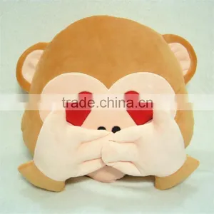 Best Sell Cute Plush Soft Monkey Emoji Pillows With Heart Eyes thumbnail-2