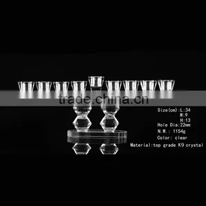 Yiwu Elegant Crystal Clear Glass Candle Holder for Wedding Table Centerpieces thumbnail-1