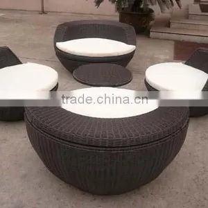 Outdoor Round Shape Stackable Wicker Sofa Set thumbnail-3