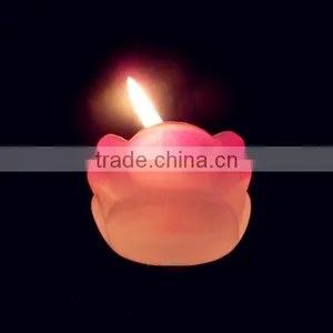 Unique Shaped Pink Colored Flower Shaped Candlestick Glass Container/candle Holder thumbnail-3