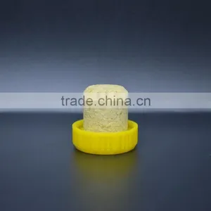 Shiny Yellow Plastic Cap With Wooden Cork for Glass Bottle Cheap Price thumbnail-1