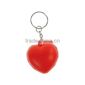 Anti Foam Custom Heart Shaped Printed PU Releasing Stress Ball Keyring thumbnail-1