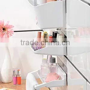Wholesale Stock Multifunction Kitchen Bathroom No Mark Sticky 3 in 1 Plastic Storage Rack thumbnail-6