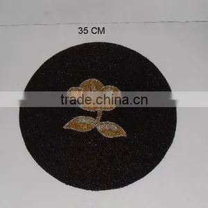 Round Glass Bead Place Mats With Flower Pattern Other Colours Also Available thumbnail-1