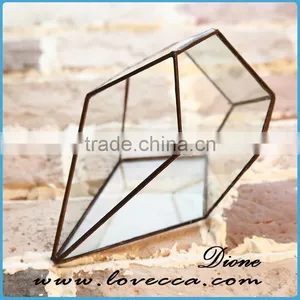 Decorate Wedding House Cube Geometric Glass Terrarium Wholesale Copper Vases thumbnail-4