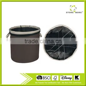 Round Oxford Foldable Laundry Bin With Mesh Bag thumbnail-1