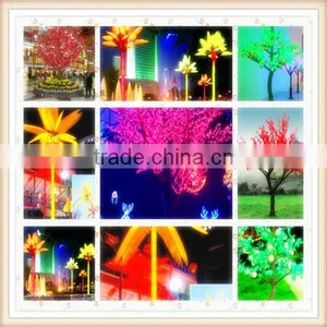 SJM0912187 Good-quality Garden Supplies Large Plastic Artificial Plants LED Plants With Silk Blossom Flower thumbnail-1