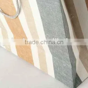 Printed Foldable Gift Bag With Stripe Patterns/ Shopping Paper Bag thumbnail-4