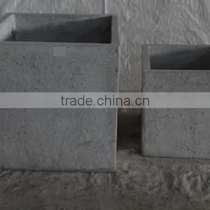 Square Light Cement Pots, Small Concrete Pots, GRC Planter thumbnail-1