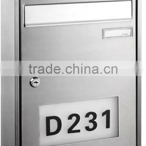 FQ-182 Wall Mounted Stainless Steel Solar Mailbox With House Numbers Light Address Numbers Doorplate thumbnail-1