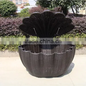 Shell Shape Outdoor Furniture Rattan Storage Boxs thumbnail-2