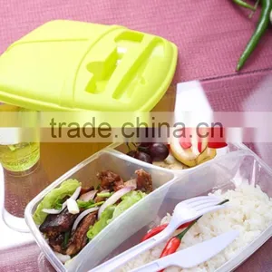 BPA-Free Foodgrade Plastic Lunch Box With Fork and Knife,plastic Lunch Box Set With Fork thumbnail-1
