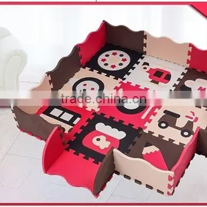 Hot Selling Educational EVA Puzzle Mat for Kids With Safety Guarder Non-toxic , 16pcs thumbnail-1