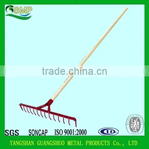Wooden Handle Steel Garden Rake thumbnail-1