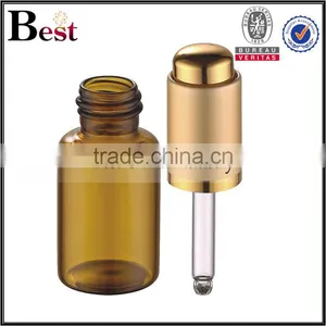 Cosmetic 20ml 30ml Essential Oil Glass Fragrance Perfume Bottle Amber Golden Aluminum Metal Pump Bottle Perfume Glass thumbnail-2