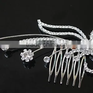 H172-201 Crystal Jewelry Bridal Hair Accessories Wholesale Metal Rhinestone Decorative Wedding Hair Comb thumbnail-1