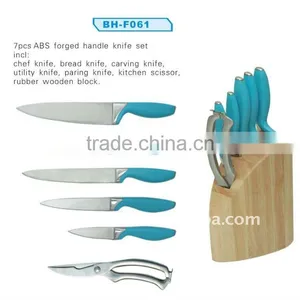 6pcs Stainless Steel Kitchen Knife Set With Block thumbnail-1