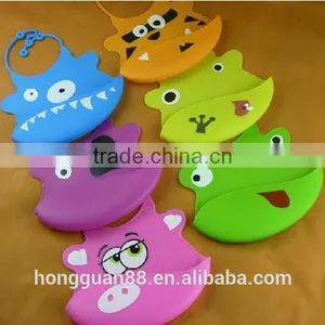 Hot Sale Multi Styles Waterproof Soft Cartoon Silicone Baby Bibs thumbnail-1