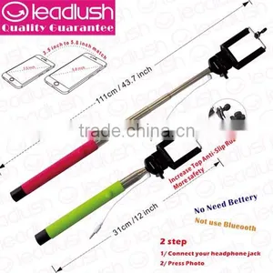 Wireless Monopod, Cable Take Pole Selfie Stick for Cellphones, Iphone thumbnail-1