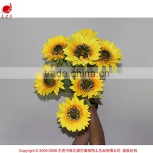 China Manufacturer Floral Foam Autumn Yellow Sunflower Artificial Flower thumbnail-2