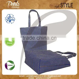Stripe Print Reversible Grocery Bag thumbnail-4