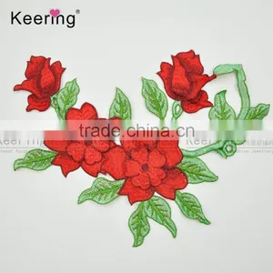 New Applique Professinal Embroidery Flower Patches Embroidery Patch For Clothes WEF-755 thumbnail-4