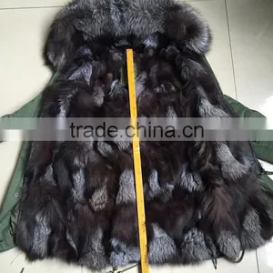 CX-G-P-04 2016 Women's Fashion Clothes Fox Fur Lined Winter Parka With Fur Hood thumbnail-6