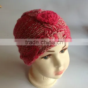 Computer Machine and Hand Made Red Lovely Girl's Fashion Cute Children Knitted Hats Factory thumbnail-6