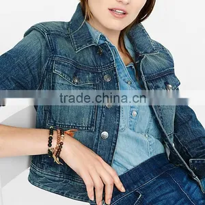 New Design Washed Denim Woman Fashion Spring Jacket thumbnail-4