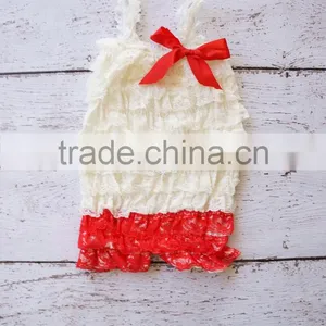 New Design Kids Valentines Romper Fashion Baby First Valentine Petti Lace Romper Girls Valentine Lace Romper Outfit thumbnail-1