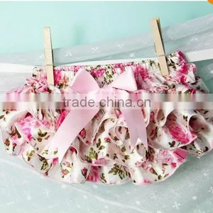 Cute Baby Cotton Bloomer Froal Diaper Cover With Bowknot Silk Ribbon Froal Patterns to Choose From us thumbnail-1