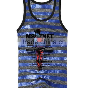 2017 Personalized Your Own Brand Logo Design 95% Cotton 5% Spandex Sport Gym Fitness Tank Top Dry Fit Stringer Vest Men thumbnail-1