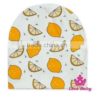 OEM Service Unisex Super Cute Newborn Baby Hats 100%Cotton Watermelon Pattern Printed Kids Beanie Cap thumbnail-2