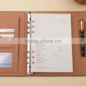 25K Faux Leather Cover Planner Custom Loose Leaf Binding Organizer Agenda PU Leather Notebook thumbnail-6