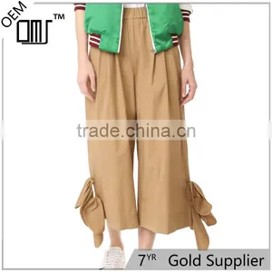 Puls Size Xxxl Polished Shirting Side Tie Khaki Cropped Pants thumbnail-1