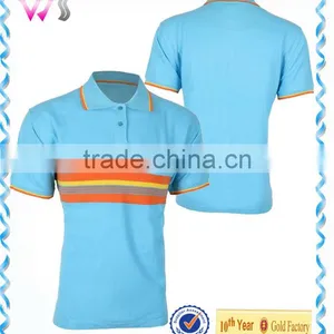 Dry Fit Mens Polo Shirt Short Sleeve With Striped Pattern thumbnail-1