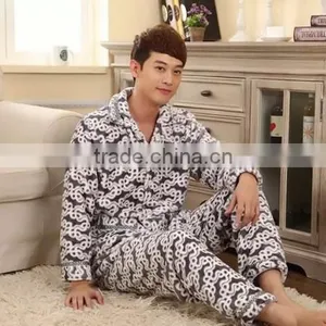 2015 Wholesale Mink Cashmere Men Winter Pajama Set thumbnail-2