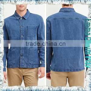 Classic Denim 3 Pockets Mens Jackets Medium Blue thumbnail-1