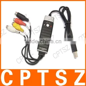 New Usb 2.0 Pc Transfer Av Vhs V8 Video for Audio Grabber Capture Card Dvd Maker Adapter With Snapshot Button thumbnail-1