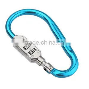 High Quality Zinc Alloy D Shape Backpack Climbing Hook Luggage Lock With Assorted Colours thumbnail-1