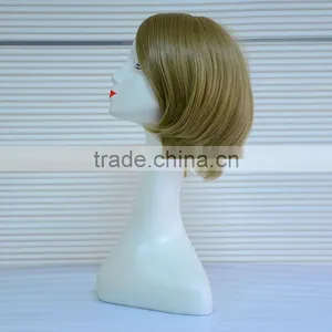 High Quality 2016 New Fashion Pink Wavy Short Bob Wig For Female Model thumbnail-3