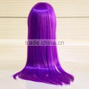 Cheap Factory Price Heat Resistant Synthetic Hair Long Lady Cosplay Wig Purple Wig thumbnail-6