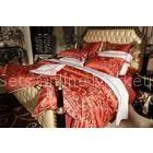 Silk Cotton Blended Luxury Bed Sets Comfortable Romantic Red For Home thumbnail-1