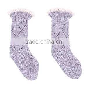 Baby Christmas Lace Boot Socks With Solid Color, Baby Boot Warmer Socks thumbnail-5